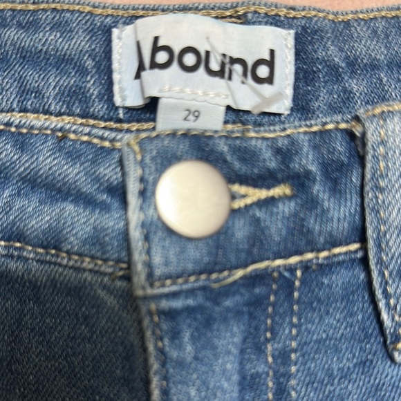 Abound Blue Jean Shorts High-Waisted Frayed Hem - Picture 2 of 8